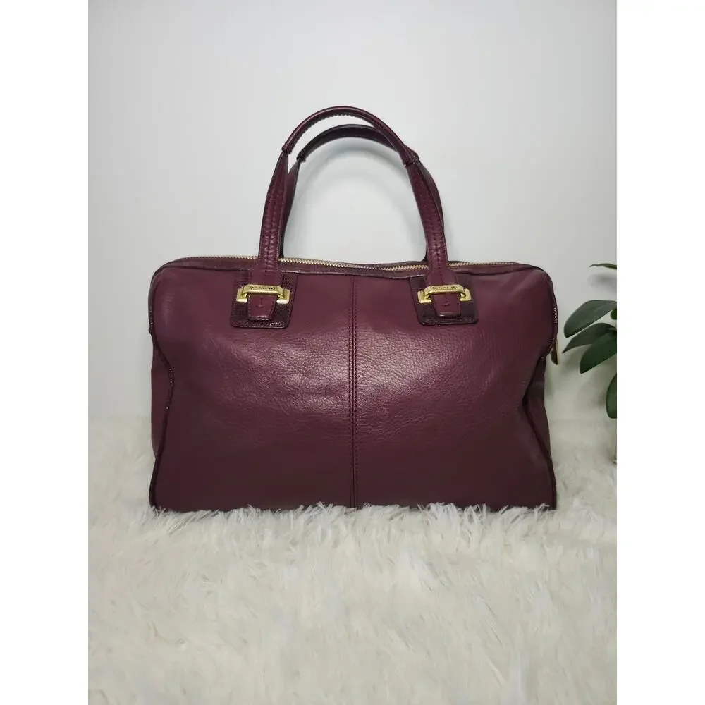 Coach Satchel Crossbody Burgundy Leather Classic F25296